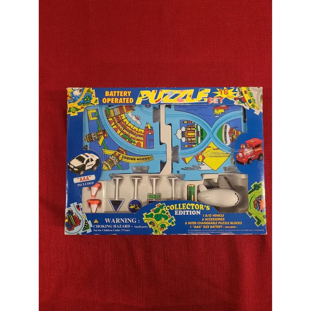NEW Vintage Battery Operated Airplane Puzzle Set Collector's Edition S-1779 NIB